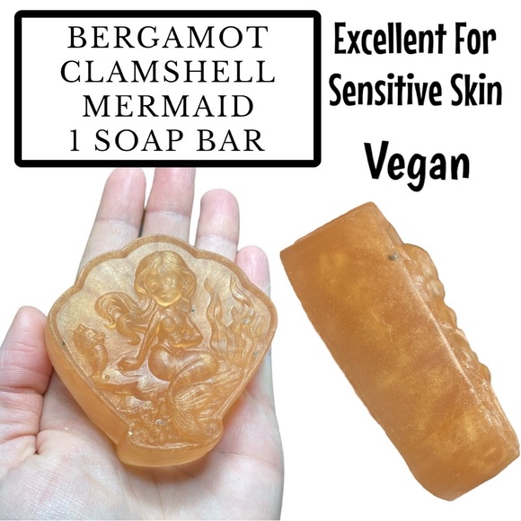 Effervescent Bubbles Other - 1 Bar, Mermaid Clamshell Bergamot Soap, Handmade,( PRICE IS FIRM